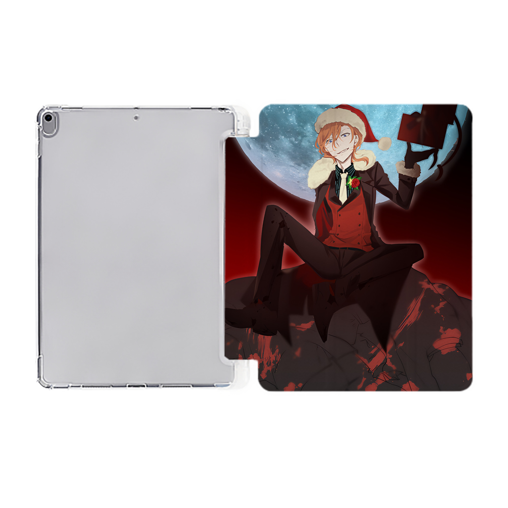 （画像用） 文豪ストレイドッグス Bungo Stray Dogs IPad ケース ペン収納付き 三つ折りスタンド PUレザー×シリコン 対応機種9.5/10.5/10.9インチ